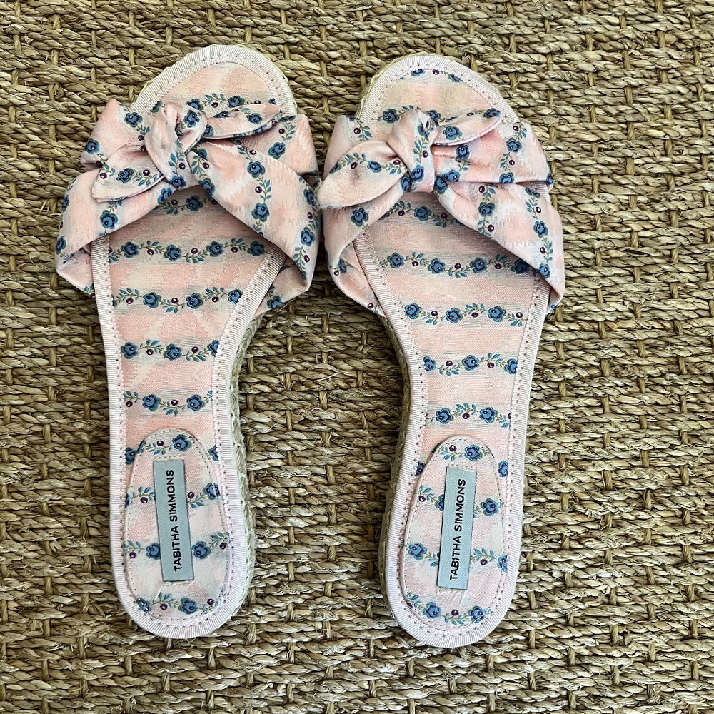 Tabitha Simmons Heli Knotted Suede Espadrille Slide Sandals, 38